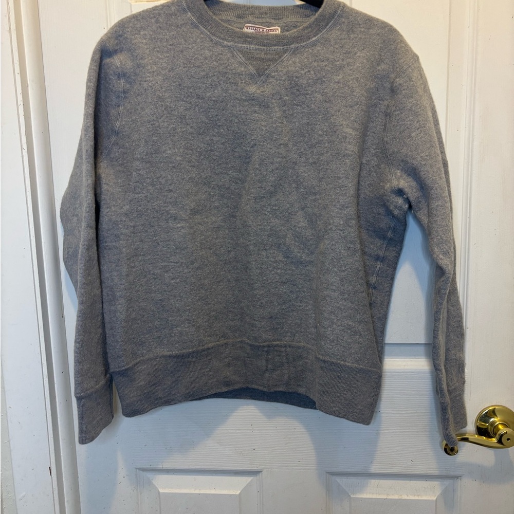 JCrew Wallace & Barnes Classic Gray 100% Merino Wool Crewneck Sweater